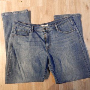 Levis Jeans Mens 32x32 505 Regular Straight Blue Denim Dark Wash Cotton Workwear